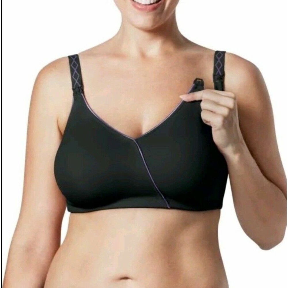 BRAVADO ESSENTIAL EMBRACE 122 NURSING BRA 34 B/C BLACK PURPLE